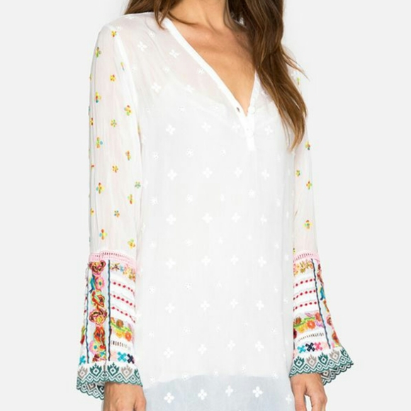 Johny Was sample all over embroidered tunic blouse - Picture 7 of 10